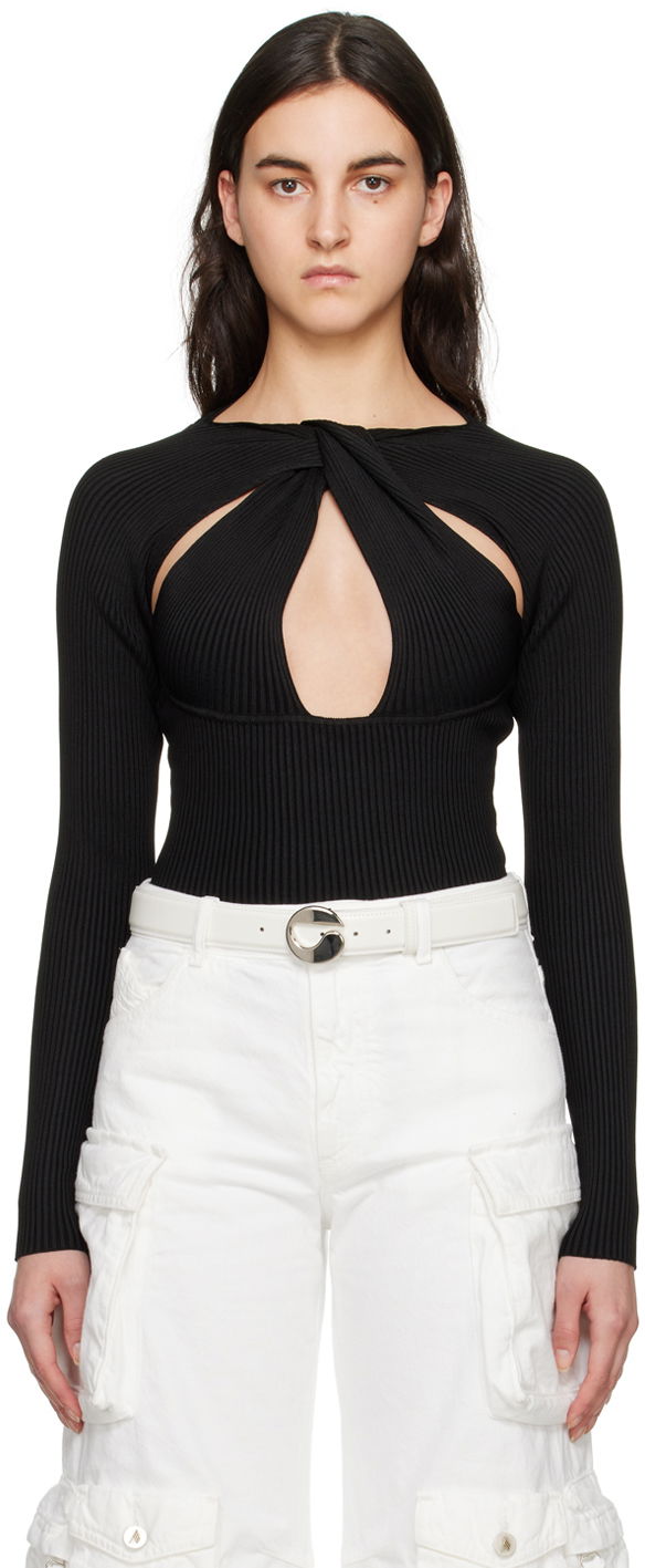 Krop Coperni Coperni Twisted Cutout Long Sleeve Top Sort | COPML38600