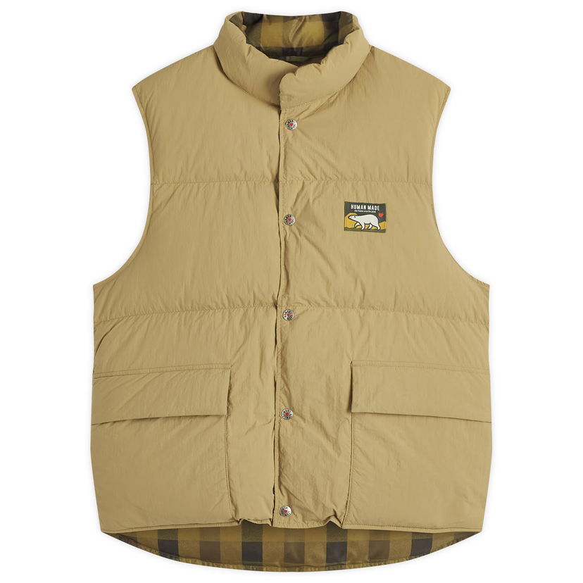 Vest Human Made Reversible Down Vest with Logo Patch Beige | HM28JK034-BG