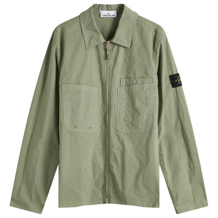 Skjorte Stone Island Mil-Spec Stretch Ripstop-TC Shirt Jacket, Size Large Grøn | K1S151200012-V0059