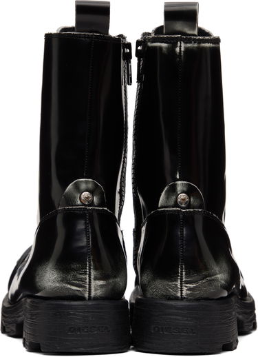 Sneakers og sko Diesel D-Hammer Bt D Lace-Up High-Top Boots with Shiny Finish and Rubber Toe Sort | Y03228-P8435-H1532, 1