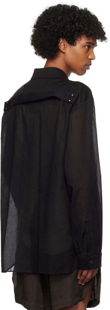 Skjorte Rick Owens Rick Owens Hollywood Jumbo Fogpocket Outer Shirt Sort | RU01E5240 CV, 2