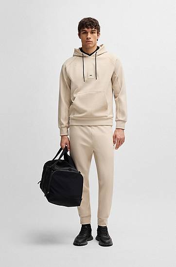 Sweatshirt BOSS Stretch Cotton-Blend Hoodie Beige | 50537215, 1