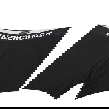 Boksere Balenciaga Logo Boxer Briefs Sort | 766944-4B7B2-1060, 0