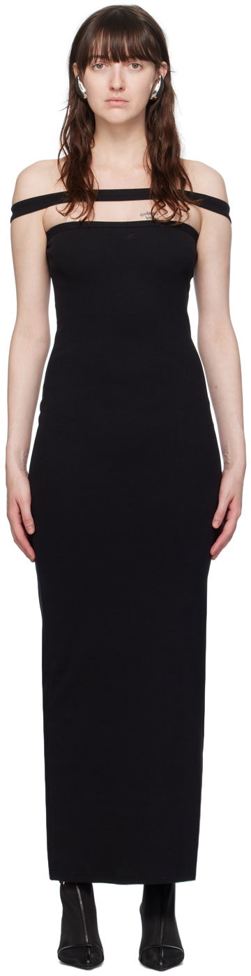 Kjole Courrèges Courrèges Hyperbole Off-the-Shoulder Maxi Dress Sort | 224JRO400JS0121