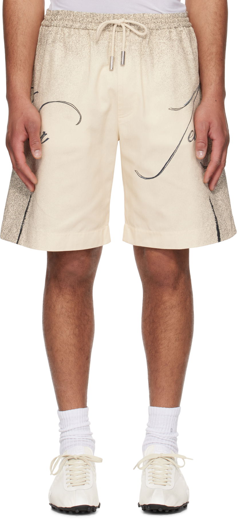 Shorts Jean Paul Gaultier Jean Paul Gaultier 'The Multi-Tattoo' Shorts Beige | 25/34-U-SH042-D503-030030