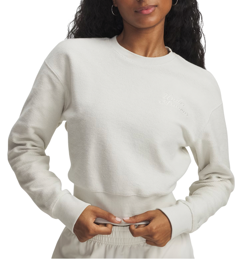 Sweatshirt Under Armour Icon Terry Varsity Crewneck Sweatshirt Hvid | 6003680-110