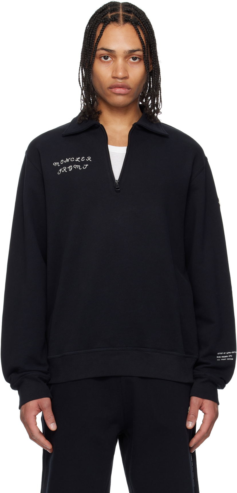 Sweatshirt Moncler Genius x FRGMT Hiroshi Fujiwara Cotton Zip-Up Sweatshirt Sort | K109U8G00004M5214