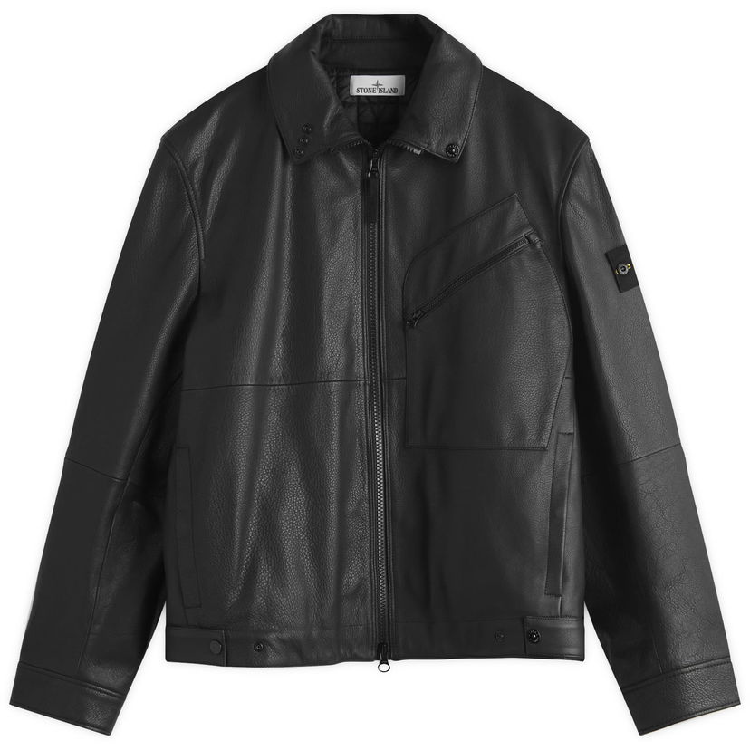 Jakke Stone Island PrimaLoft Leather Jacket Sort | K2S150100002-V0029