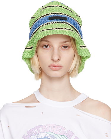 Hat Stella McCartney Stella McCartney Striped Bucket Hat Grøn | 7V0043WP0164, 0