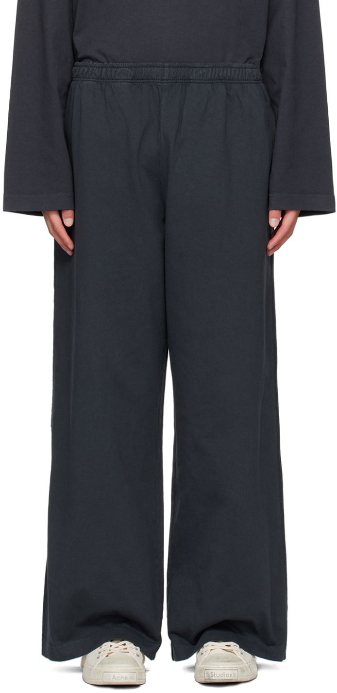 Joggingbukser Acne Studios Black Printed Logo Stamp Sweatpants Sort | CK0109-