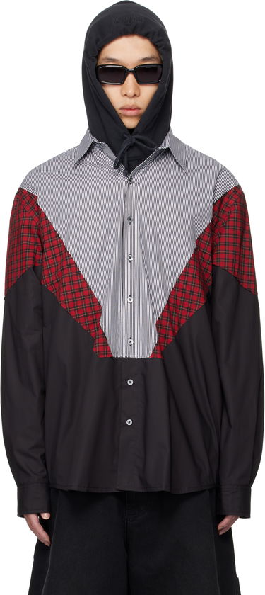 Skjorte VETEMENTS VETEMENTS Tracksuit Panelled Shirt Sort | UH76SH860BR, 0