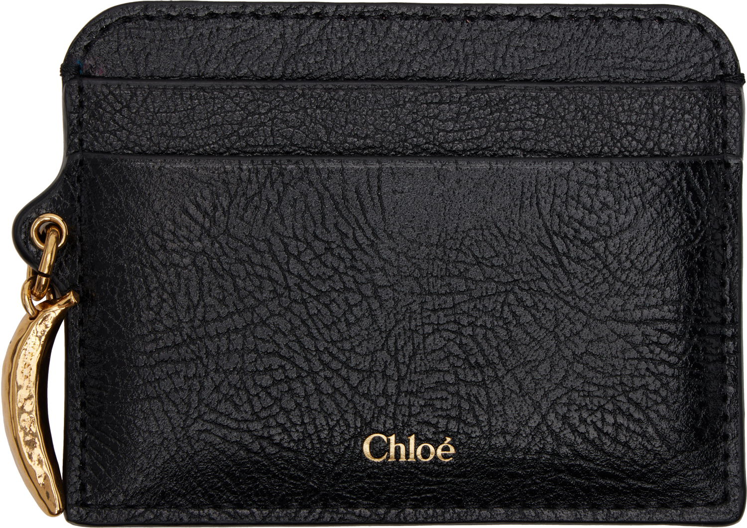 Tegnebog CHLOÉ Chloé Banana Charm Card Holder Sort | CH25SP544N72, 0