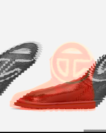 Sneakers og sko UGG Telfar Logo Mini Crinkle Leather Boots Spicy Pumpkin Rød | 1155790 SYP, 3