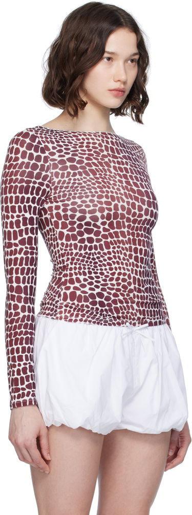 T-shirt Miaou Miaou Amelia Print T-Shirt Bourgogne | 7183TJBLIZ, 1
