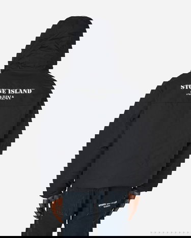 Jakke Stone Island Marina Rubber Wax Poplin Down Sort | 7915424X2 V0020, 2