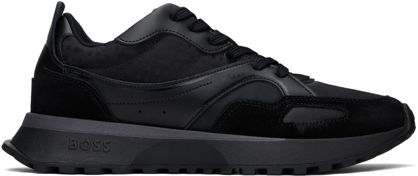 Sneakers og sko BOSS BOSS Mixed-Material Mesh & Leather Sort | 50536496