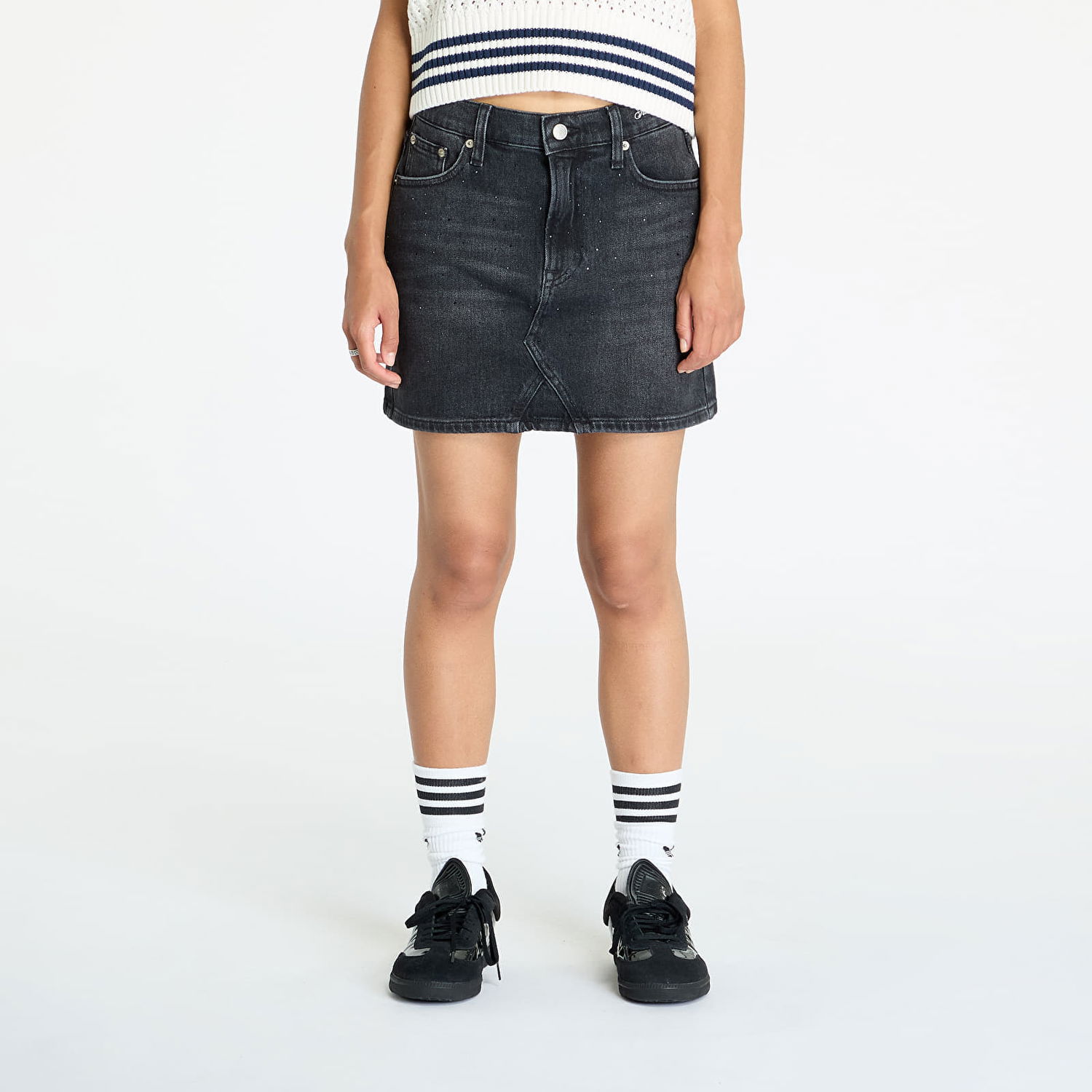Nederdel Tommy Hilfiger Izzie Mini Skirt Denim Black Sort | DW0DW18948 1BZ, 0