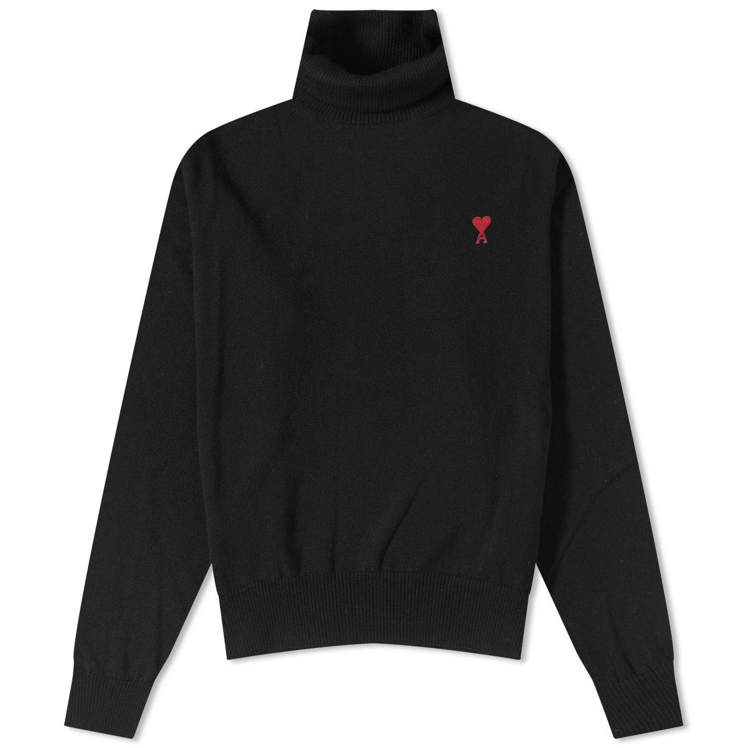 Tøj AMI Small A Heart Roll Neck Sort | HKS411-KN0025-001, 0