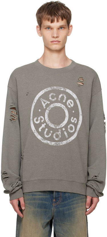 Sweatshirt Acne Studios Green Printed-Logo Sweatshirt Grøn | CI0179-, 0