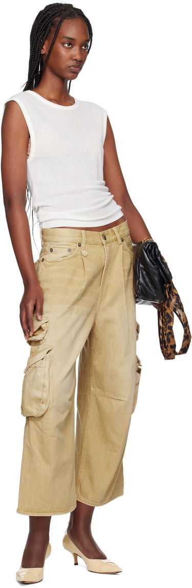 Cargo bukser R13 R13 Cropped Multi Pocket Cargo Pants Beige | R13WD246-D235A, 3