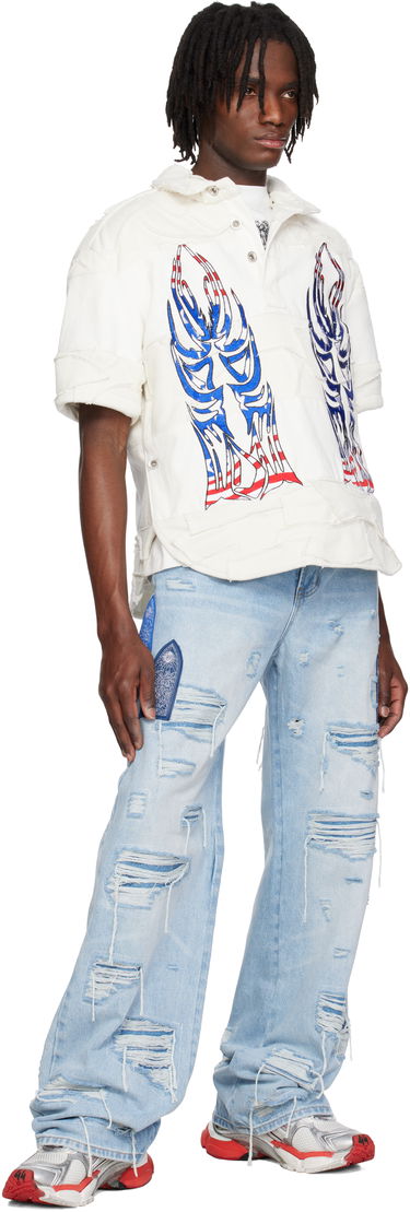 Polo skjorte Who Decides War Who Decides War Winged Glory Polo Hvid | 1110250019SS25, 3