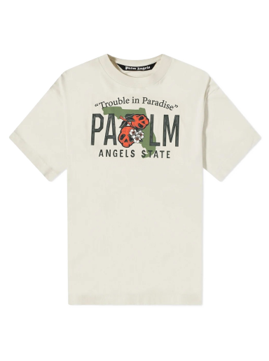 T-shirt Palm Angels East Coast Vintage Tee Beige | PMAA072S23JER0040110