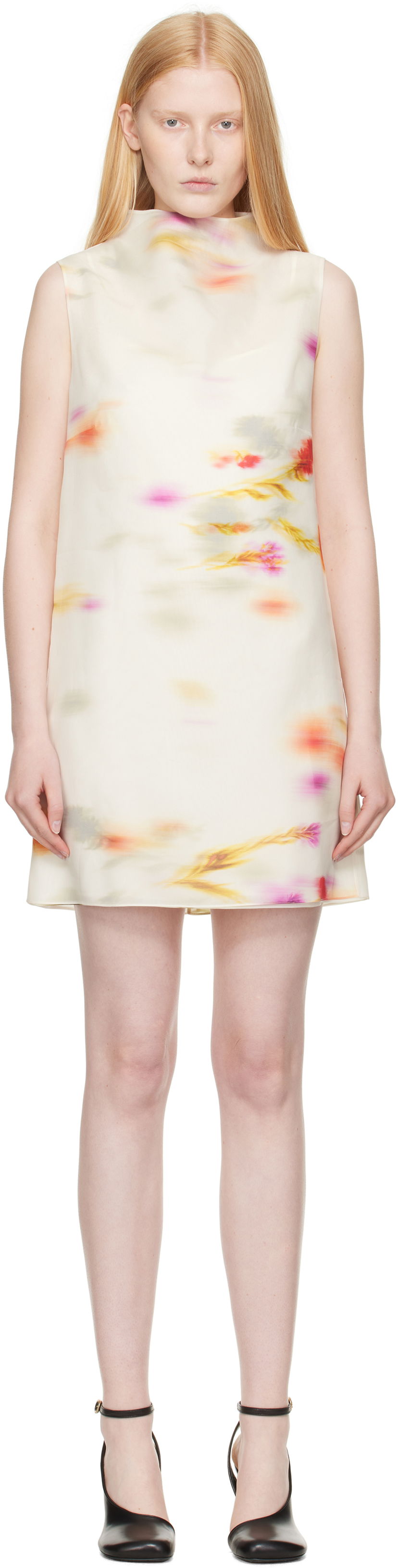 Kjole FERRAGAMO Ferragamo Blossom Flower Reversible Minidress Hvid | 781220