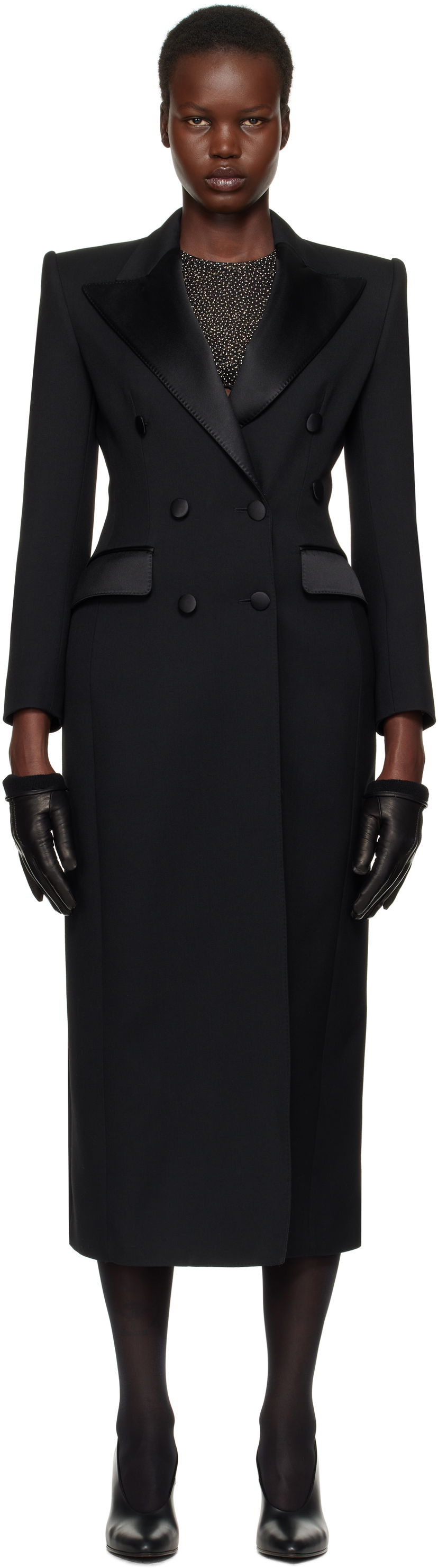 Trenchcoat Dolce & Gabbana Dolce&Gabbana Double-Breasted Tuxedo Coat Sort | F0W2FT FU272