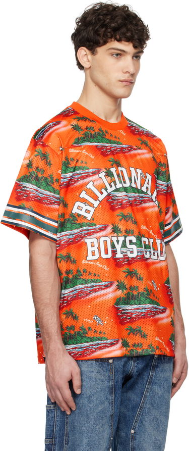 Jersey BILLIONAIRE BOYS CLUB Tropical Island Print Football T-shirt Orange | B24466, 1