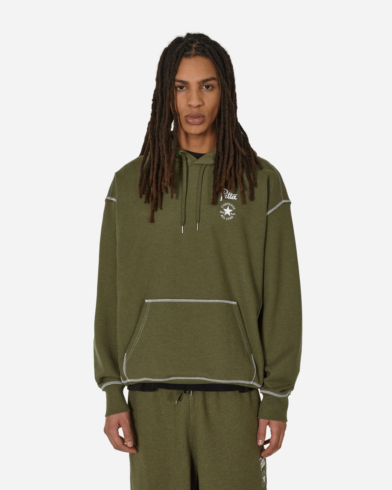 Sweatshirt Converse Patta Gold Standard Hoodie Utility Green Heather Grøn | 10026928-A01, 1