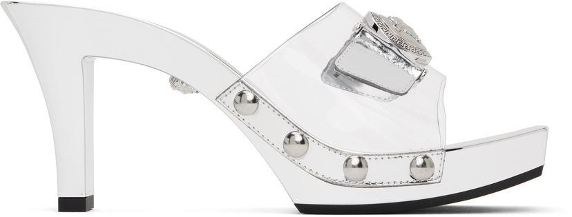 Skopleje Versace Versace Medusa Buckle Transparent Heeled Sandals Metalisk | 1014369_1A10007_2T08P