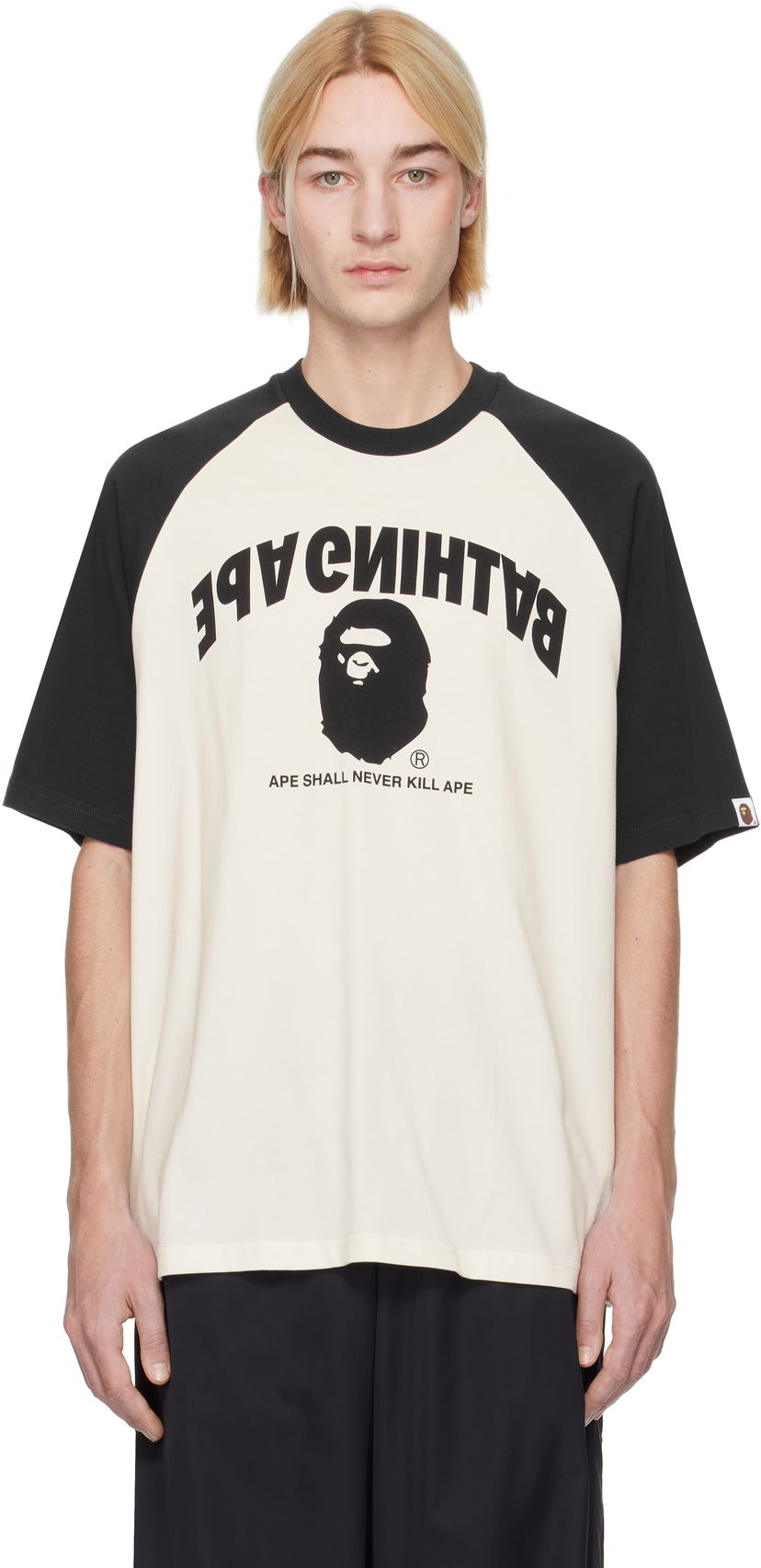 T-shirt BAPE Relaxed Fit Raglan T-Shirt Hvid | 001CSK801303M