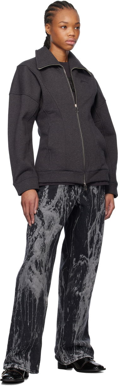 Sweatshirt GANNI Ganni Heavy Fleece Zip-Up Jacket Grå | T4107, 3