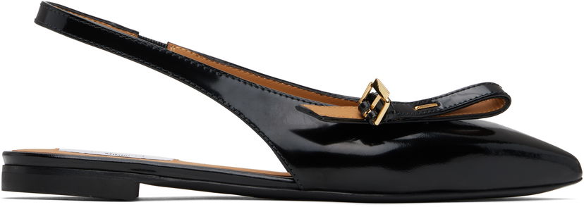 Tøj Moschino Moschino Buckled Bow Ballerina Flats Sort | MA11040C1M MJ0 000