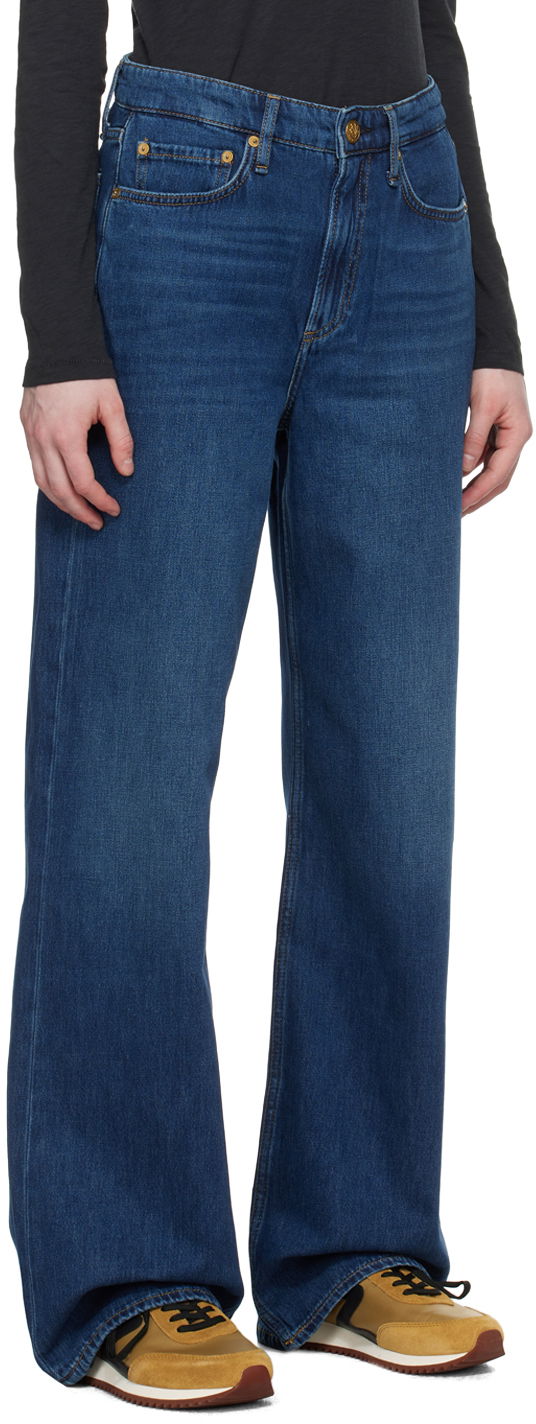 Jeans rag & bone Rag & Bone Indigo Logan Wide Leg Jeans Blå | WDD23F2935BOAN, 1