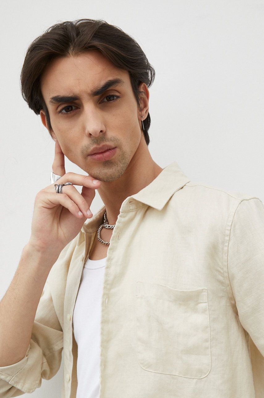Skjorte Samsoe Samsoe Liam NF Shirt Beige | M22200048, 0