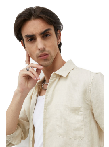 Skjorte Samsoe Samsoe Liam NF Shirt Beige | M22200048