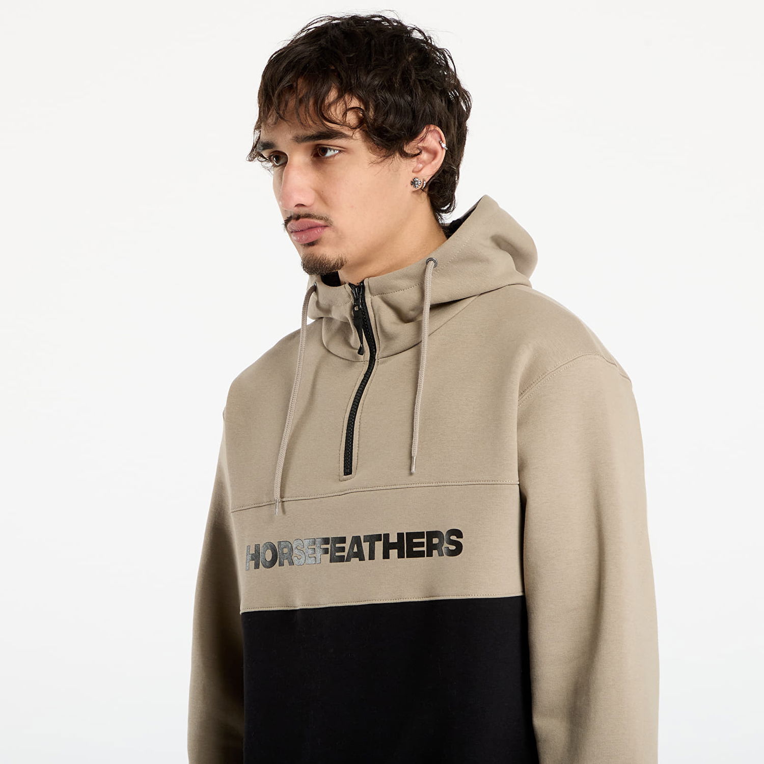Sweatshirt Horsefeathers Fulton Half-Zip Color-Block Hoodie Flerfarvet | SM1354G, 1