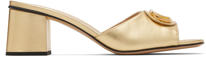 Sneakers og sko Valentino Valentino Garavani VLogo Signature Heeled Slide Sandals Metalisk | 7W2S0MH7KDR