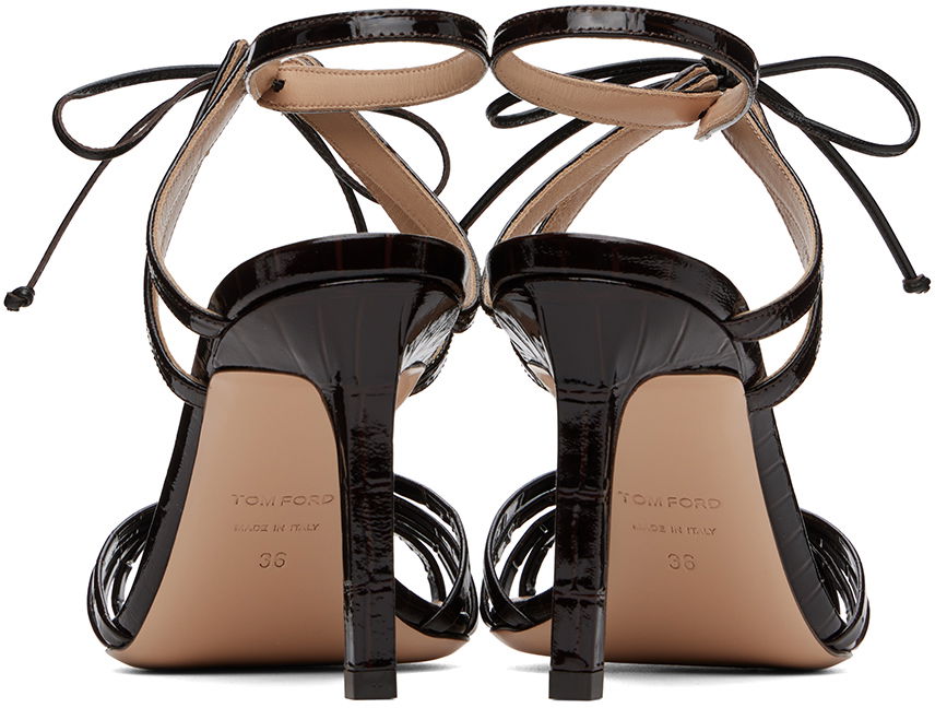 Tilbehør Tom Ford TOM FORD Angelica Crocodile Leather Heeled Sandals Brun | W3532-LGO052N, 1