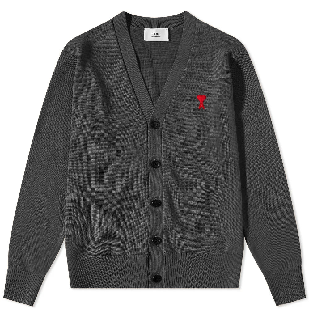 Sweater AMI Small A Heart Cardigan Heather Grå | HKC001-001-0551, 0