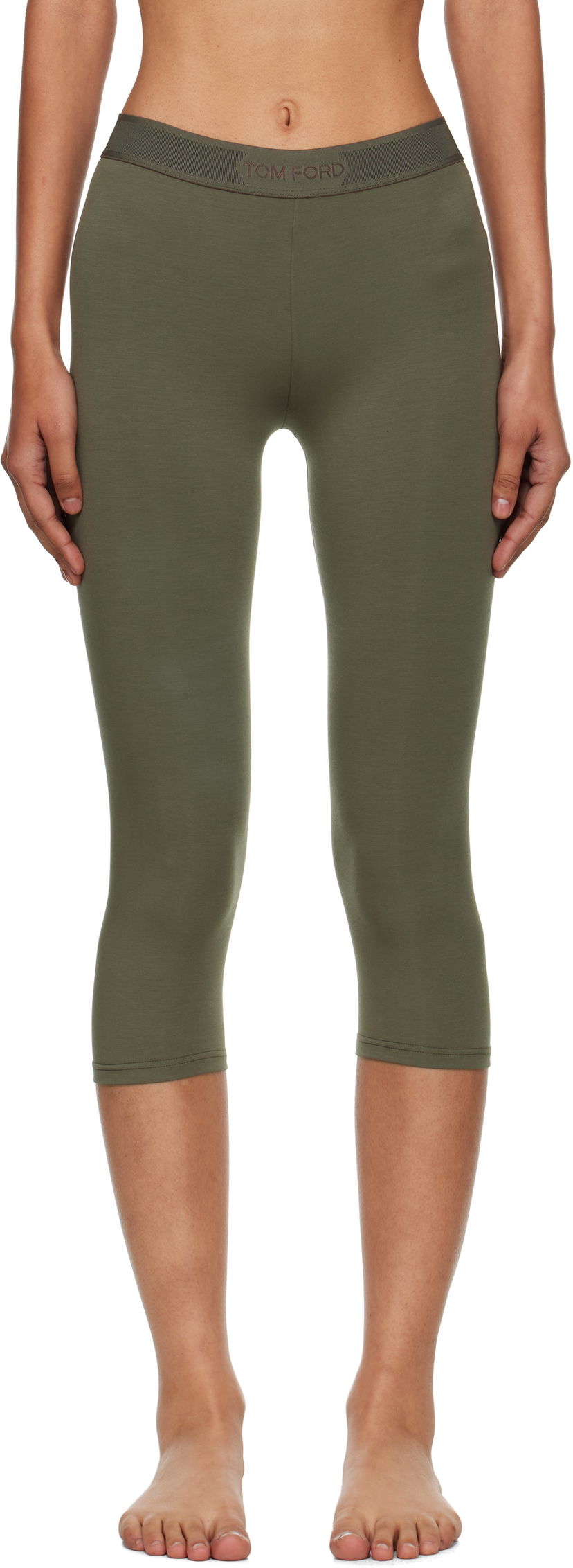 Leggings Tom Ford Tom Ford Modal Yoga Capri Leggings Grøn | PAJ102-JEX166