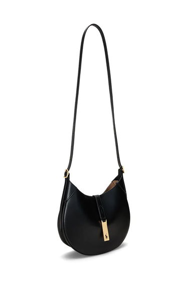 Håndtaske Polo by Ralph Lauren Leather Hobo Bag Sort | 428944017, 2