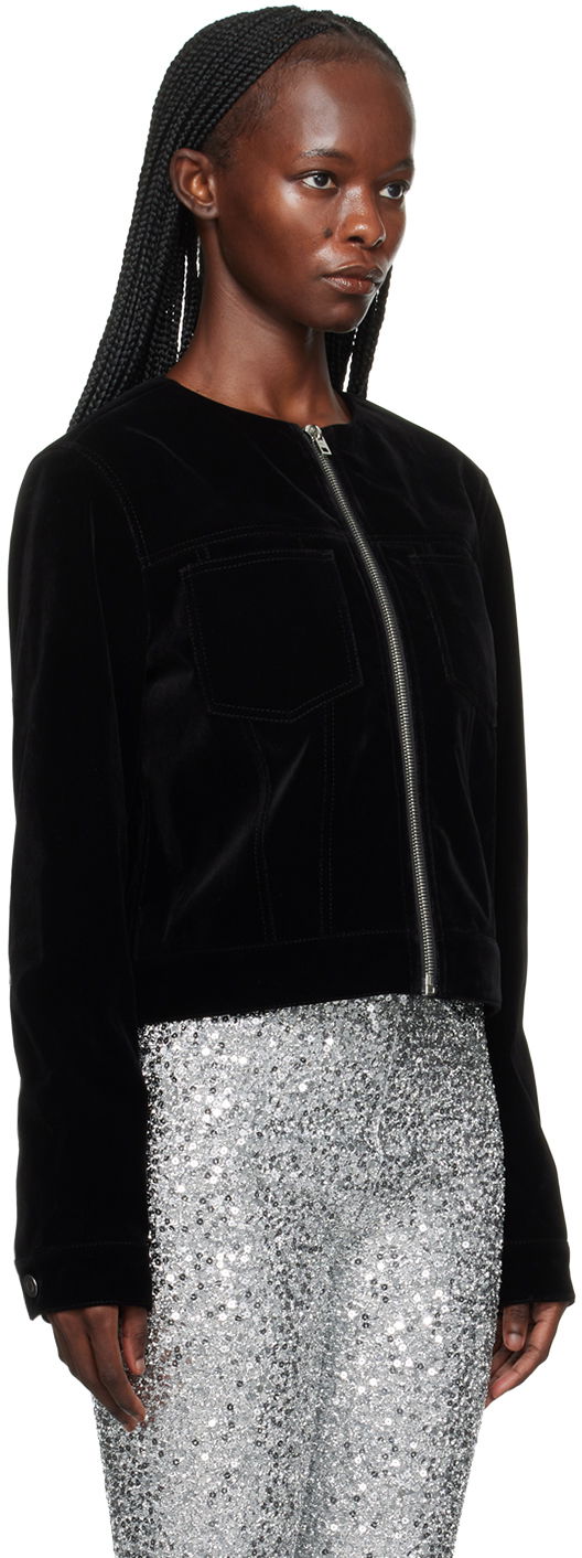 Jakke We11done Velvet Zip-Up Jacket Sort | WD-JK3-23-018-W-BK, 1