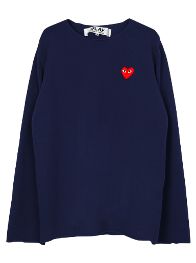 T-shirt Comme des Garçons PLAY V-Neck Crewneck Mørkeblå | az n068 051 2