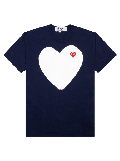 T-shirt Comme des Garçons PLAY White Heart T-Shirt Mørkeblå | AZ T184 051 1
