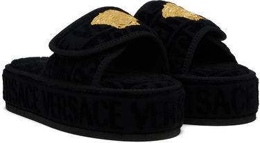 Tøj Versace Versace 'Versace' Allover Slippers Sort | ZSL000003_ZCOSP052, 3