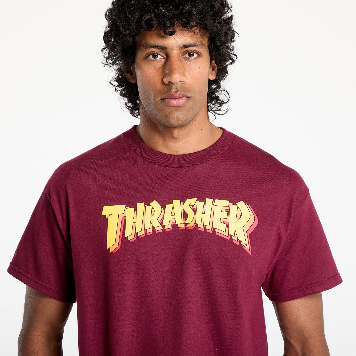 T-shirt Thrasher Thrasher Stacked T-Shirt Bourgogne | 145688, 1