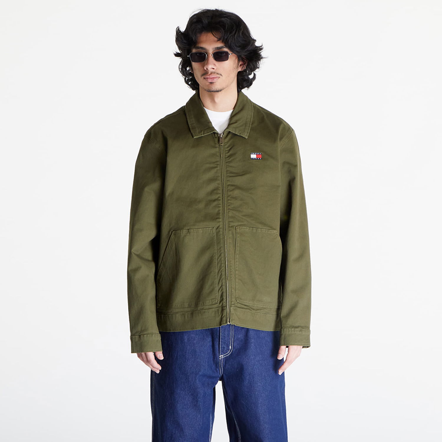 Jakke Tommy Hilfiger Tommy Jeans Regular Cotton Jacket Grøn | DM0DM18696 MR1, 0