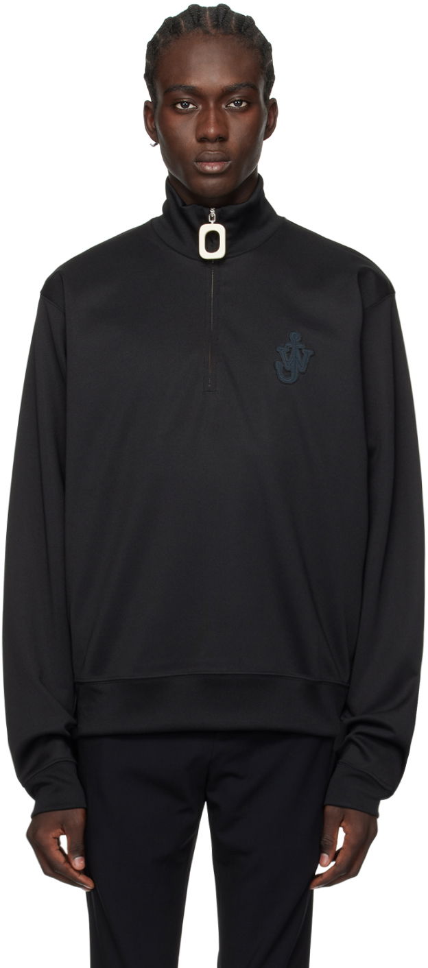 Sweatshirt JW Anderson Half-Zip Sweatshirt Sort | JO0198-PG0999